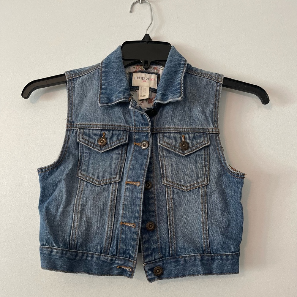 Forever 21 Blue Denim Vest
